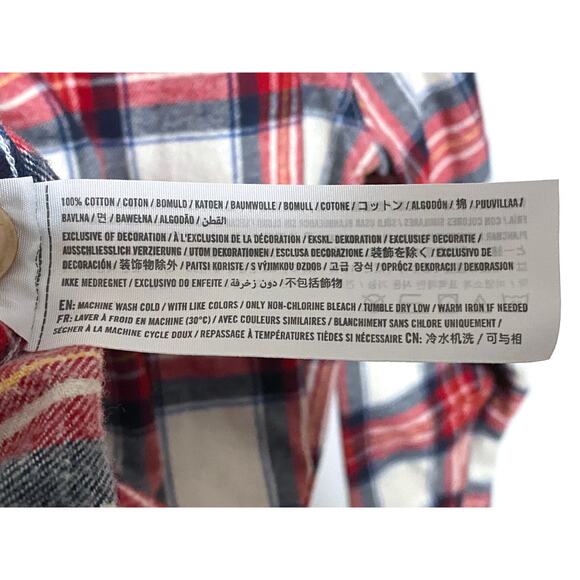 Hollister Plaid Flannel Button Up Shirt Mens M Country Chore Western Ranch Barn - Picture 6 of 6